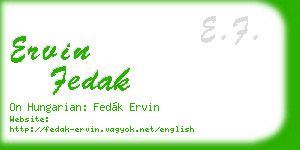 ervin fedak business card