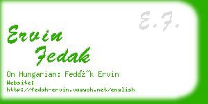 ervin fedak business card